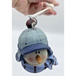 Snowman Head Candle Snuffer Snow Balls Holiday Christmas Decor 9 Inches Winter